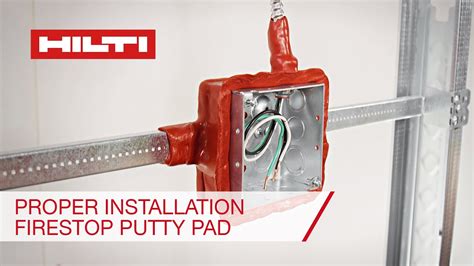 hilti puddy pad for ceiling electrical boxes|firestop putty pad installation.